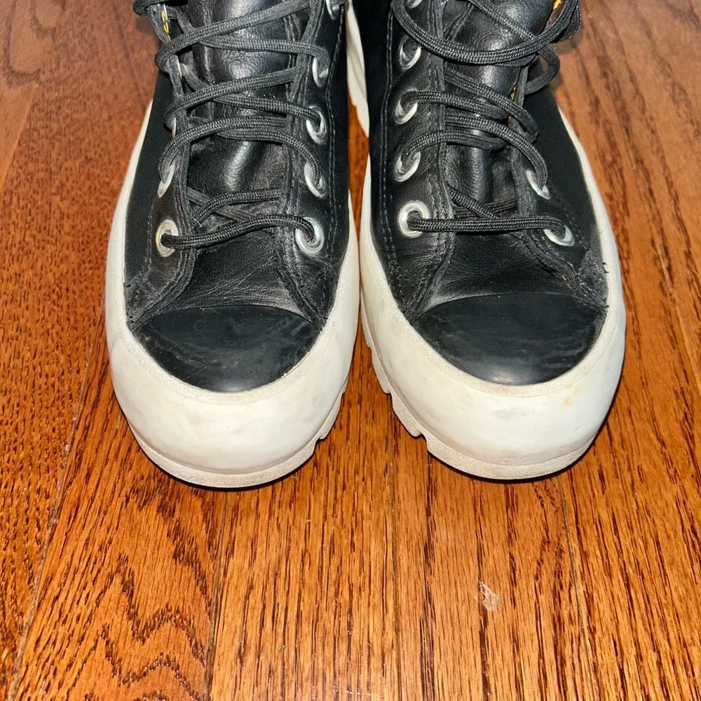 Converse Black and Pink High-Top Sneakers with Rugged Sole - Picture 5 of 11